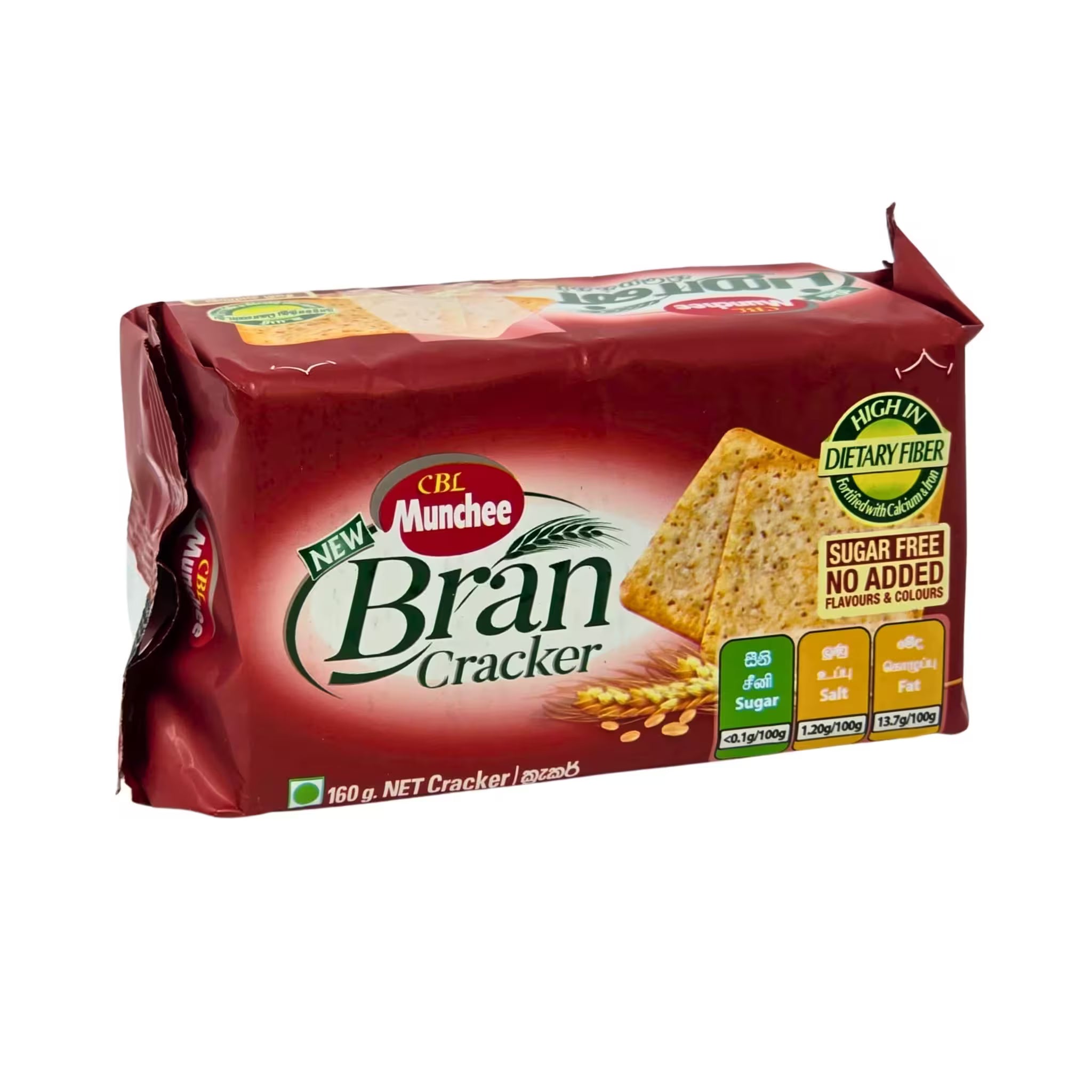 Munchee Bran Cracker, 160g — Munchee Sri Lankan grocery, front of pack