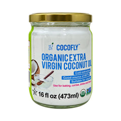 COCOFLY Organic Extra Virgin Coconut Oil Jar, 473ml