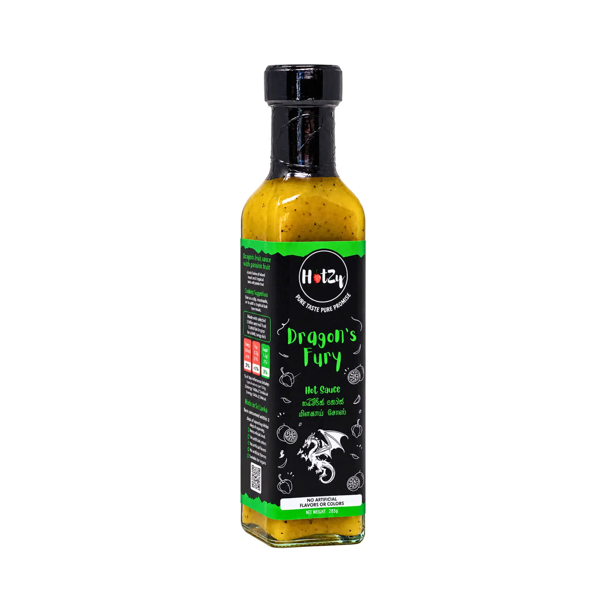 Hotzy Dragon's Fury passion fruit hot sauce 285g glass bottle