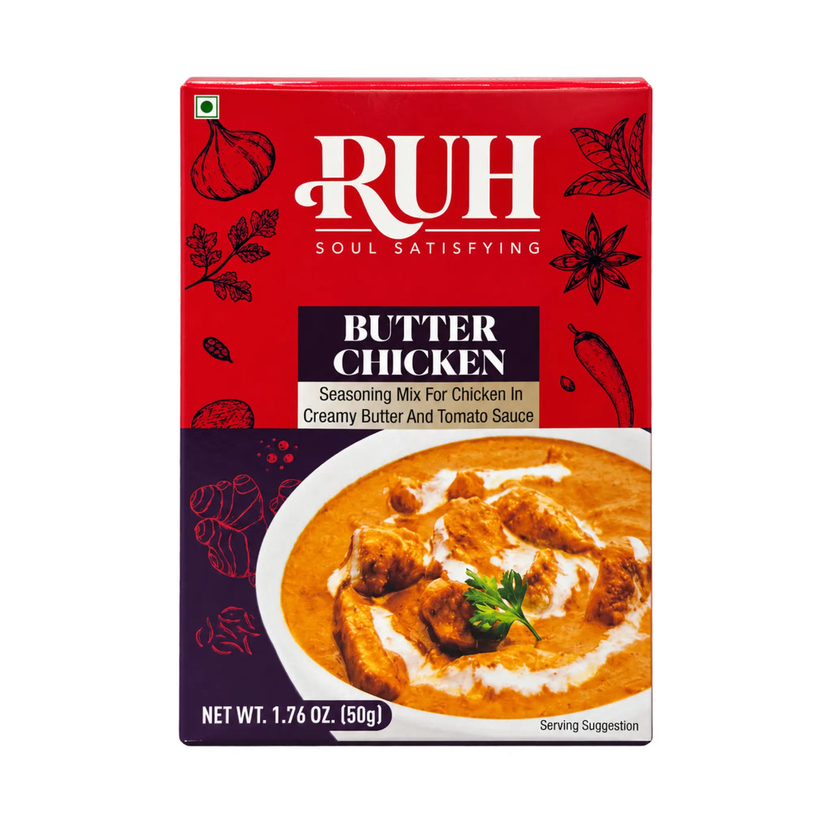 RUH Butter Chicken Seasoning Mix 50g red box, front
