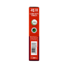 RUH Chicken Tikka Seasoning Mix box side with halal and vegetarian marks and barcode