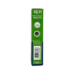 RUH Mutton Biryani Seasoning Mix box side with halal and vegetarian marks and barcode