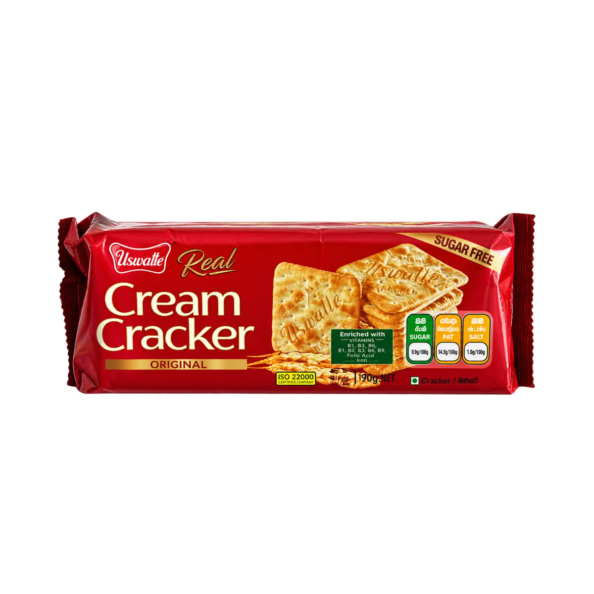Uswatte Real Cream Cracker Original 190g pack